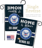 Home is Where Navy - Military Americana Vertical Impressions Decorative Flags HG108457 Made In USA