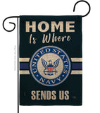 Home is Where Navy - Military Americana Vertical Impressions Decorative Flags HG108457 Made In USA