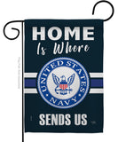 Home is Where Navy - Military Americana Vertical Impressions Decorative Flags HG108457 Made In USA