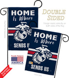 Home is Where Marine Corps - Military Americana Vertical Impressions Decorative Flags HG108458 Made In USA