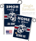 Home is Where Marine Corps - Military Americana Vertical Impressions Decorative Flags HG108458 Made In USA