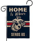 Home is Where Marine Corps - Military Americana Vertical Impressions Decorative Flags HG108458 Made In USA