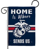 Home is Where Marine Corps - Military Americana Vertical Impressions Decorative Flags HG108458 Made In USA