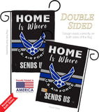 Home is Where Air Force - Military Americana Vertical Impressions Decorative Flags HG108460 Made In USA