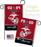 Proud Family Marines - Military Americana Vertical Impressions Decorative Flags HG108464 Made In USA