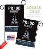 Proud Family USSF - Military Americana Vertical Impressions Decorative Flags HG108467 Made In USA