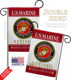 US Marine Retired - Military Americana Vertical Impressions Decorative Flags HG108479 Made In USA