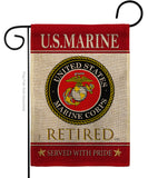 US Marine Retired - Military Americana Vertical Impressions Decorative Flags HG108479 Made In USA