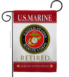 US Marine Retired - Military Americana Vertical Impressions Decorative Flags HG108479 Made In USA