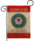 US Coast Guard Retired - Military Americana Vertical Impressions Decorative Flags HG108480 Made In USA