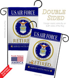 US Air Force Retired - Military Americana Vertical Impressions Decorative Flags HG108481 Made In USA