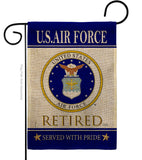 US Air Force Retired - Military Americana Vertical Impressions Decorative Flags HG108481 Made In USA