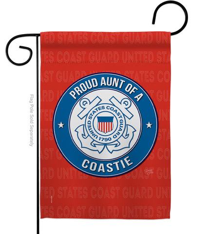 Proud Aunt Coastie - Military Americana Vertical Impressions Decorative Flags HG108490 Made In USA