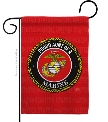 Proud Aunt Marines - Military Americana Vertical Impressions Decorative Flags HG108491 Made In USA