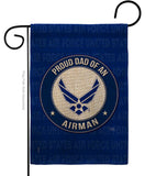 Proud Dad Airman - Military Americana Vertical Impressions Decorative Flags HG108514 Made In USA