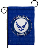 Proud Dad Airman - Military Americana Vertical Impressions Decorative Flags HG108514 Made In USA