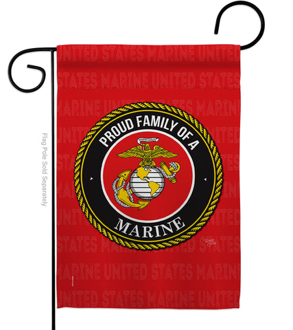Proud Family Marines - Military Americana Vertical Impressions Decorative Flags HG108536 Made In USA