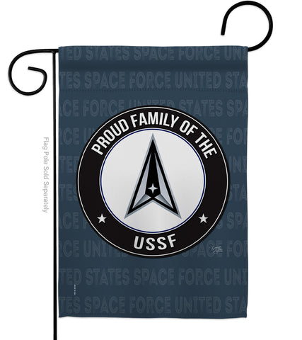 Proud Family USSF - Military Americana Vertical Impressions Decorative Flags HG108540 Made In USA