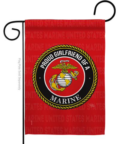 Proud Girlfriend Marines - Military Americana Vertical Impressions Decorative Flags HG108545 Made In USA
