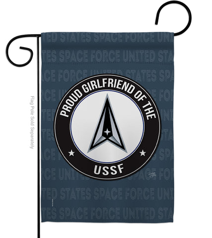 Proud Girlfriend USSF - Military Americana Vertical Impressions Decorative Flags HG108549 Made In USA