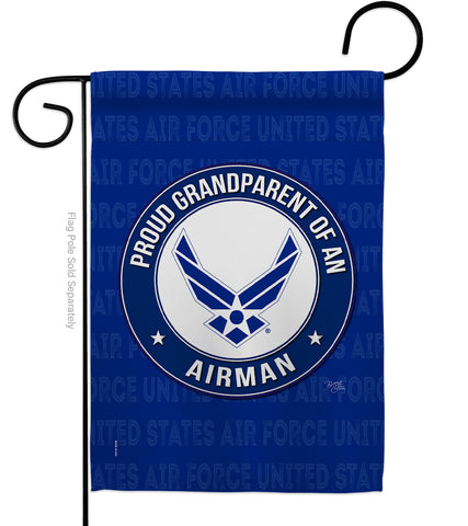 Proud Grandparent Airman - Military Americana Vertical Impressions Decorative Flags HG108550 Made In USA