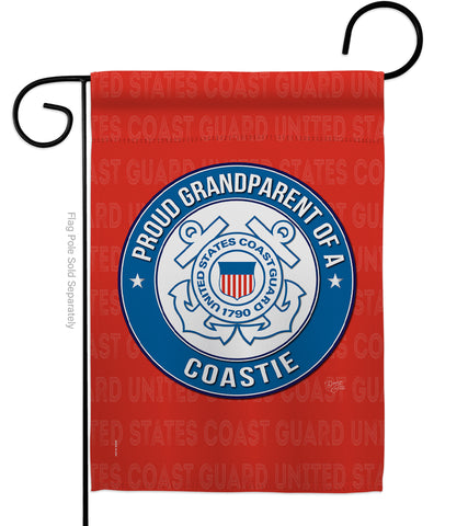 Proud Grandparent Coastie - Military Americana Vertical Impressions Decorative Flags HG108553 Made In USA