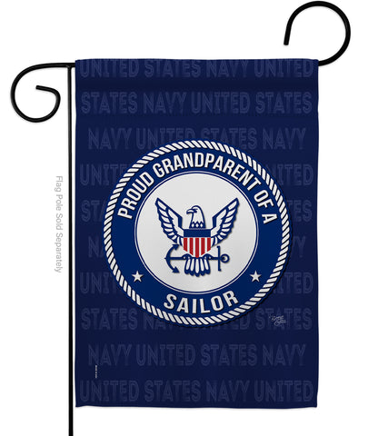 Proud Grandparent Sailor - Military Americana Vertical Impressions Decorative Flags HG108556 Made In USA