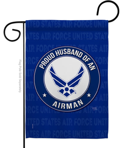 Proud Husband Airman - Military Americana Vertical Impressions Decorative Flags HG108559 Made In USA