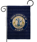 Air Force Proud Husband Airman - Military Americana Vertical Impressions Decorative Flags HG108561 Made In USA