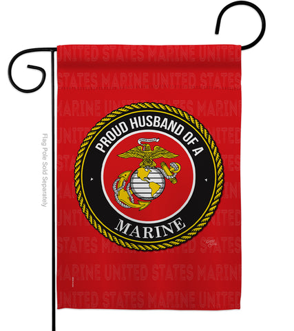 Proud Husband Marines - Military Americana Vertical Impressions Decorative Flags HG108563 Made In USA
