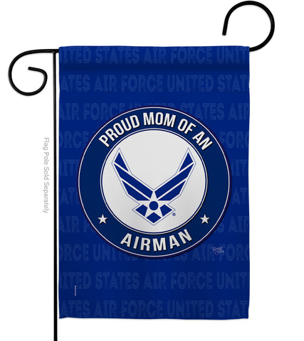 Proud Mom Airman - Military Americana Vertical Impressions Decorative Flags HG108568 Made In USA