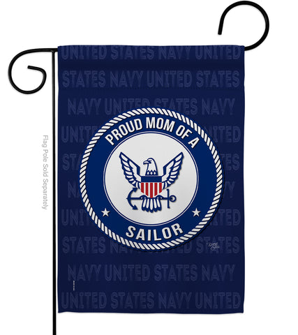 Proud Mom Sailor - Military Americana Vertical Impressions Decorative Flags HG108574 Made In USA
