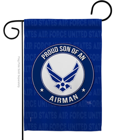 Proud Son Airman - Military Americana Vertical Impressions Decorative Flags HG108586 Made In USA
