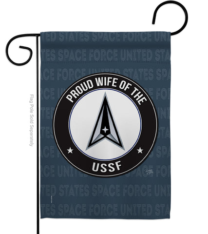 Proud Wife USSF - Military Americana Vertical Impressions Decorative Flags HG108612 Made In USA