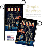 First Men On Moon - Military Americana Vertical Impressions Decorative Flags HG108624 Made In USA