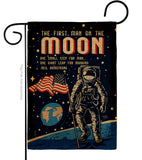 First Men On Moon - Military Americana Vertical Impressions Decorative Flags HG108624 Made In USA