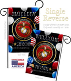 Welcome Home Marine Corp - Military Americana Vertical Impressions Decorative Flags HG108626 Made In USA