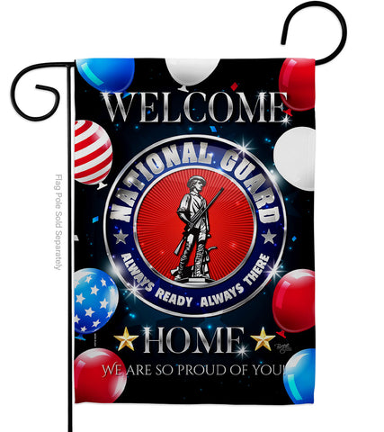 Welcome Home National Guard - Military Americana Vertical Impressions Decorative Flags HG108633 Made In USA