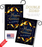 Retirement Fun Begins - Military Americana Vertical Impressions Decorative Flags HG108636 Made In USA