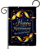 Retirement Fun Begins - Military Americana Vertical Impressions Decorative Flags HG108636 Made In USA