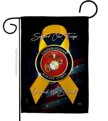 Support Marine Corps - Military Americana Vertical Impressions Decorative Flags HG108645 Made In USA