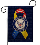 Support Navy Troops - Military Americana Vertical Impressions Decorative Flags HG108661 Made In USA