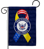 Support Navy Troops - Military Americana Vertical Impressions Decorative Flags HG108661 Made In USA