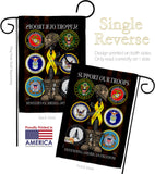 United We Support - Military Americana Vertical Impressions Decorative Flags HG108667 Made In USA