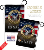 US Navy - Military Americana Vertical Impressions Decorative Flags HG137035 Made In USA