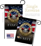 US Navy - Military Americana Vertical Impressions Decorative Flags HG137035 Made In USA