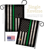 USA Thin Green Line - Military Americana Vertical Impressions Decorative Flags HG137040 Made In USA