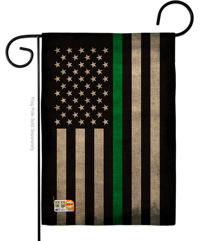USA Thin Green Line - Military Americana Vertical Impressions Decorative Flags HG137040 Made In USA
