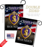 Purple Heart Combat Wounded - Military Americana Vertical Impressions Decorative Flags HG137133 Made In USA