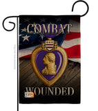 Purple Heart Combat Wounded - Military Americana Vertical Impressions Decorative Flags HG137133 Made In USA